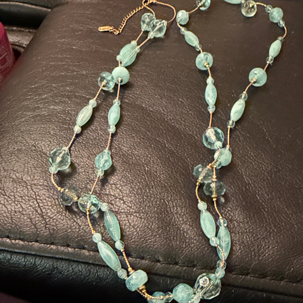 Jlo Aqua Glass Beaded Necklace